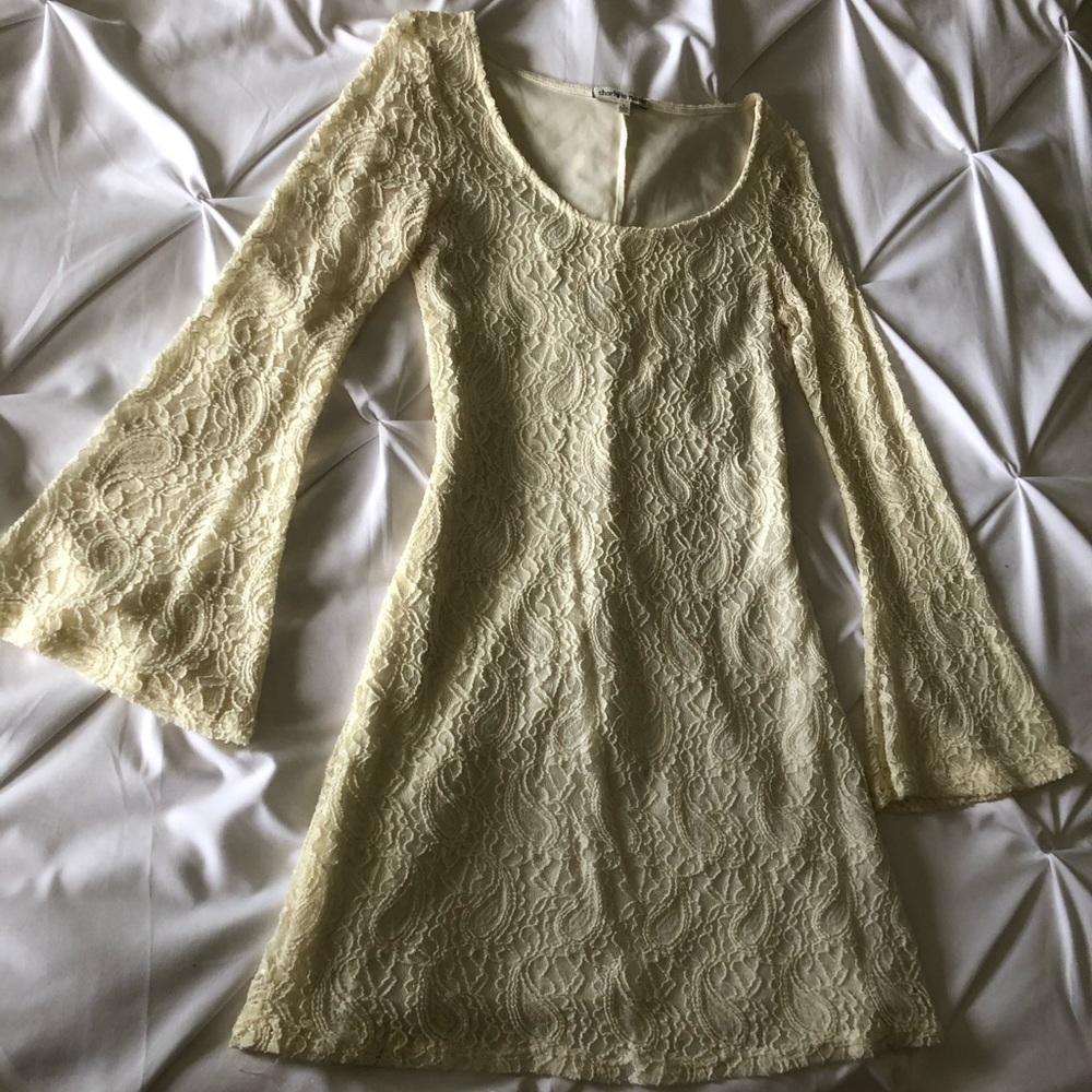 Charlotte Russe Cream Lace Dress - Small